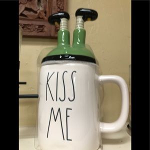 Rae Dunn Kiss Me Mug with topper